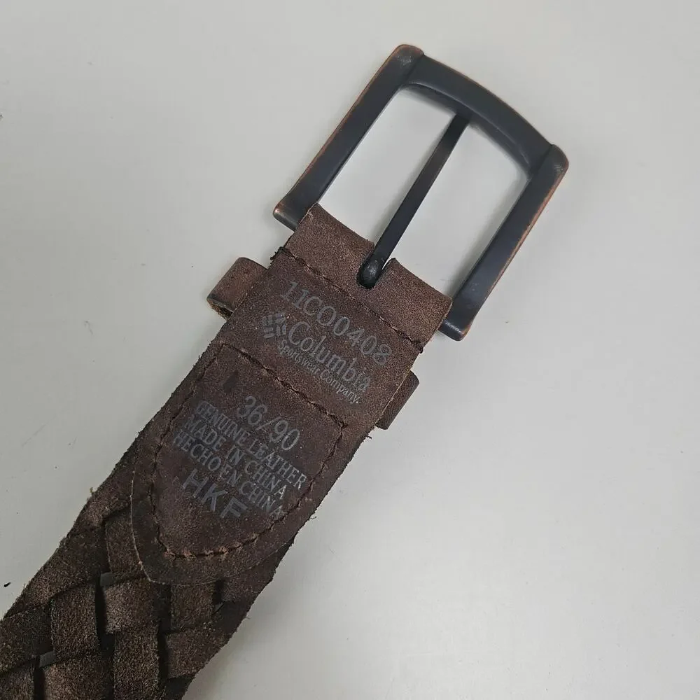 Columbia Braided Leather Belt Men's‎ 36 Brown